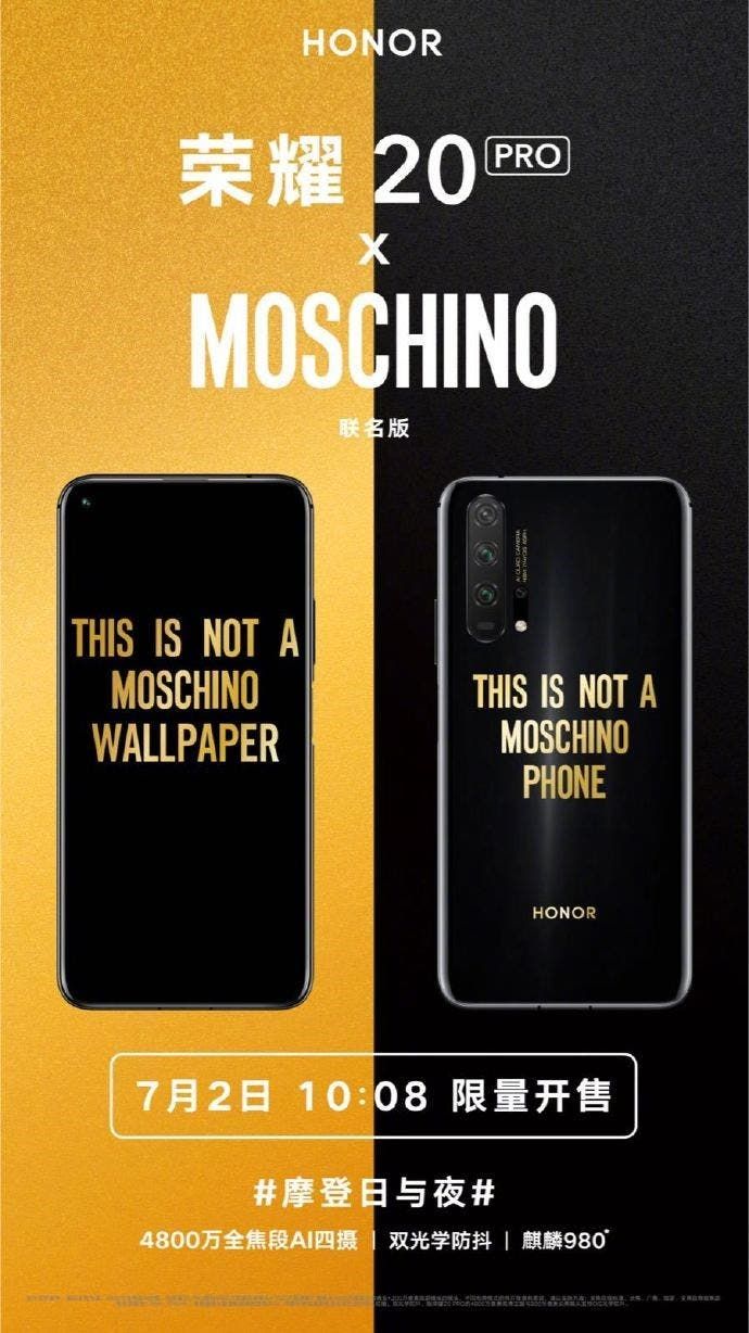 Honor 20 Pro MOSCHINO edition arrives on July 2