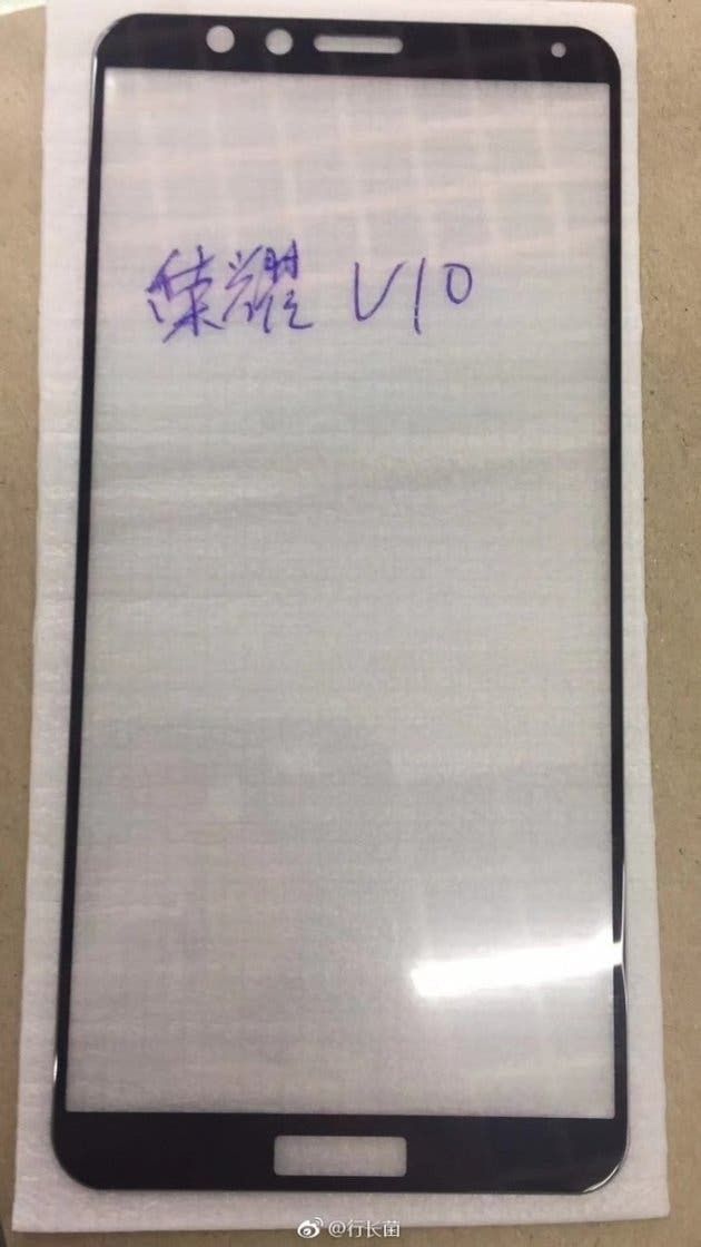 Leaked images allegedly show the Huawei Honor V10 front panel