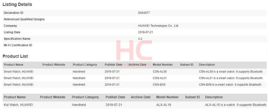 Alleged Huawei Watch 3 gets certified
