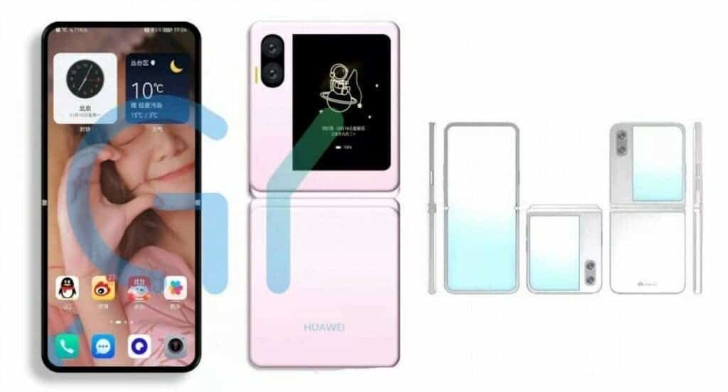 Huawei's upcoming flip foldable smartphone had its design revealed