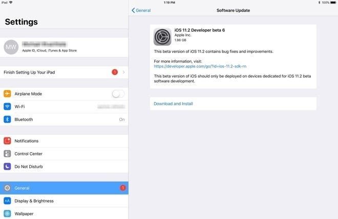 iOS 11.2 Beta 6 Released