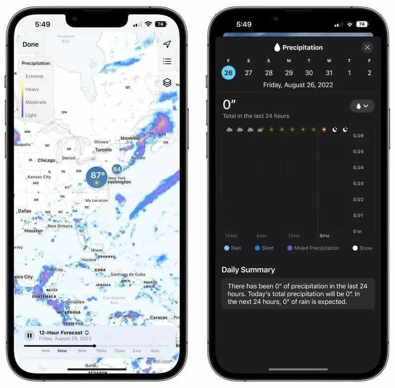 Apple iOS 16: Here are the new features of the Weather App