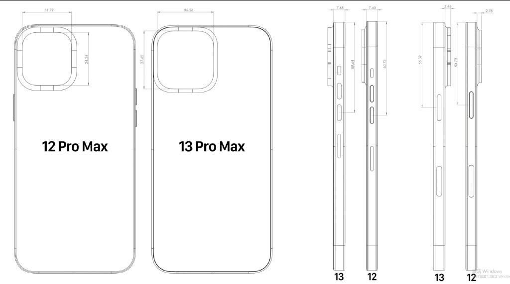 iPhone 13 Pro Max design sketch exposure: the body becomes thicker