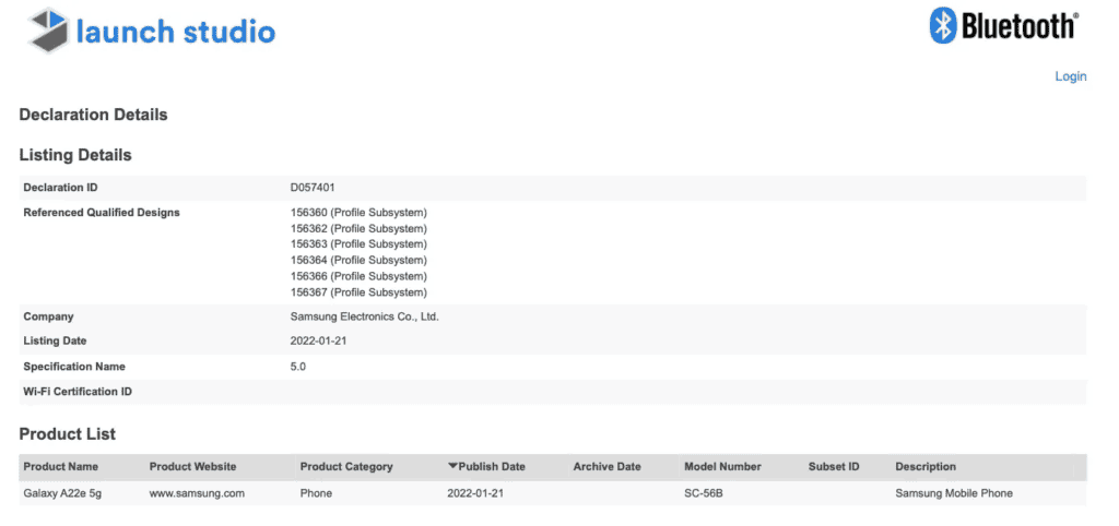 Samsung Galaxy A22e gets Bluetooth certification, launch is imminent