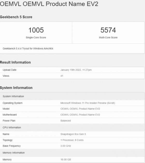 Microsoft prepares a laptop with Snapdragon 8cx Gen 3