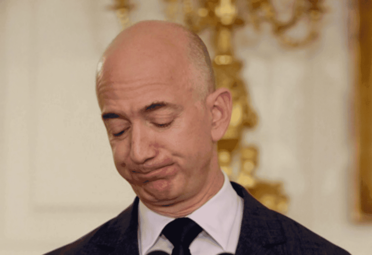 Amazon's head probably isn't sad at all. After all, he is still one of the world's richest people