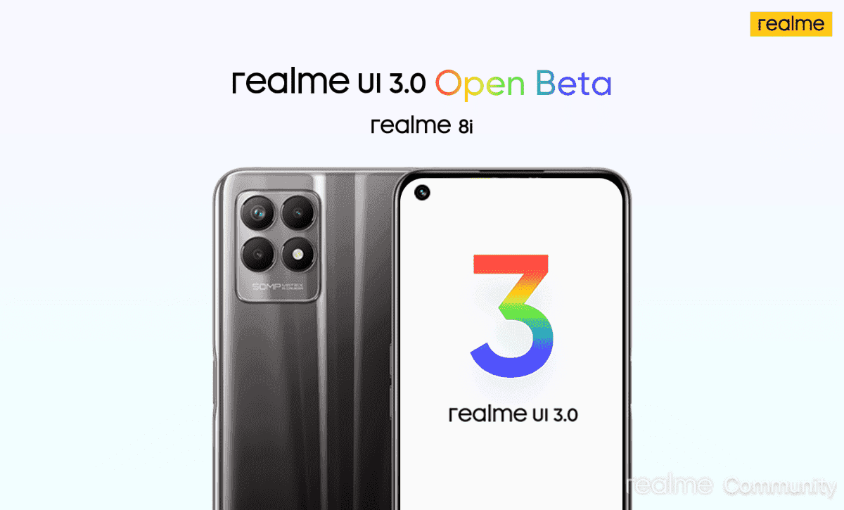 Realme UI 3.0 Open beta now available for the Realme 8i