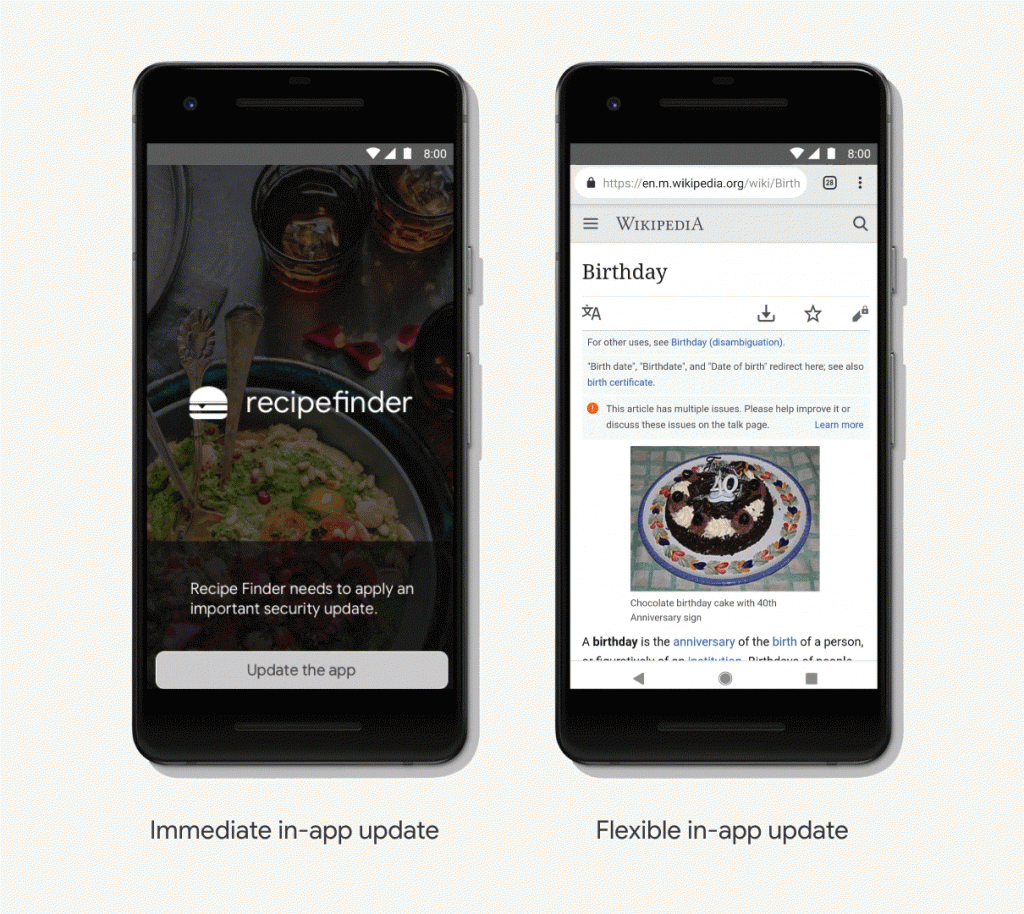 Android Apps will support updates while still in use