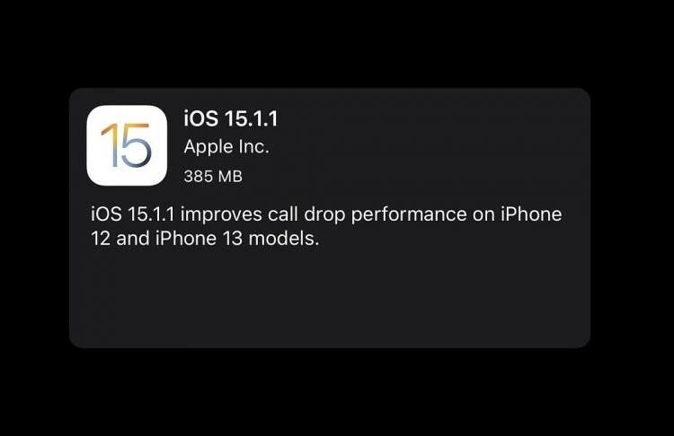 Apple releases iOS 15.1.1 to fix interrupted calls on iPhone 12 and iPhone 13