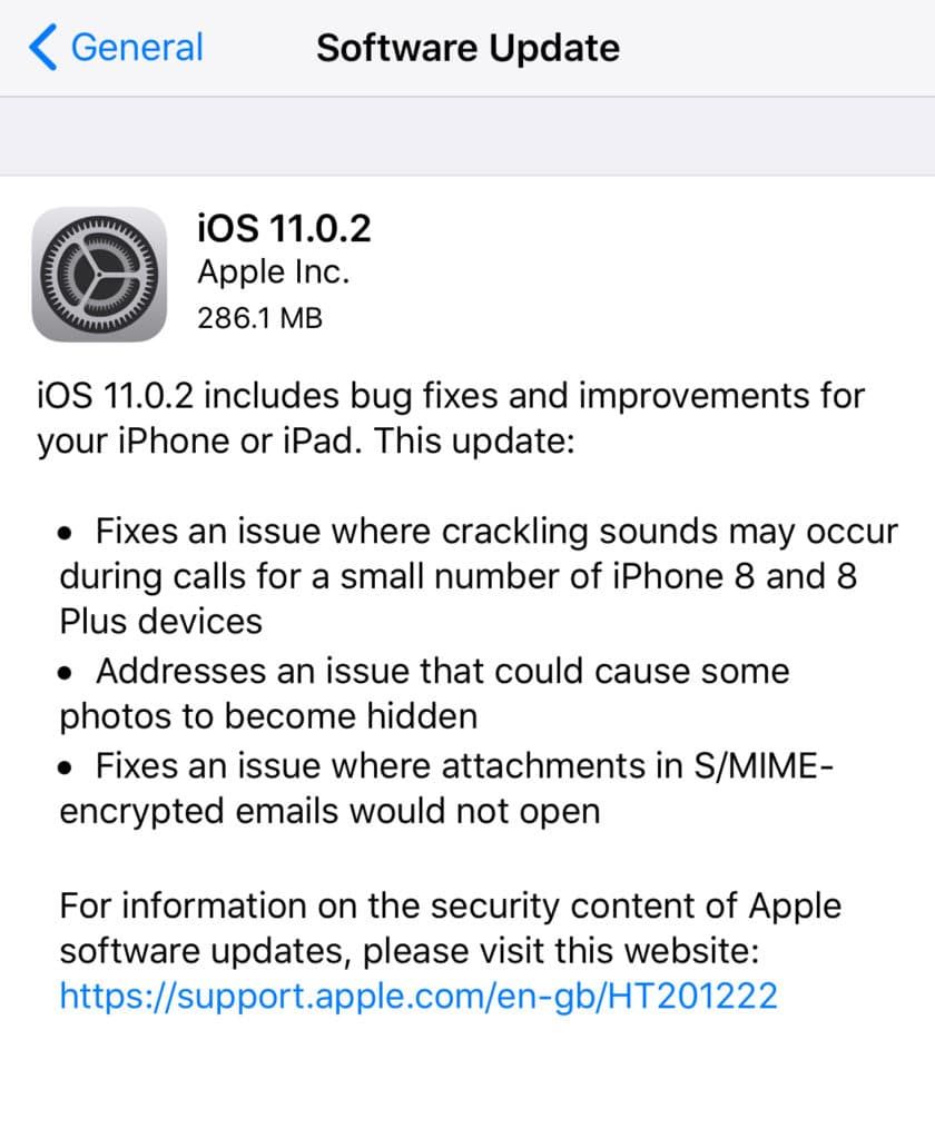 Apple seeds iOS 11.0.2 to quash Crackling Audio in iPhone 8 and 8 Plus