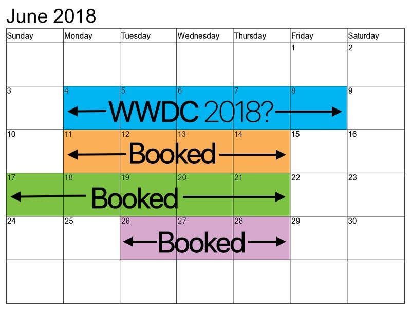 Apple's WWDC 2018 May Hold Between June 4th & 8th In San Jose
