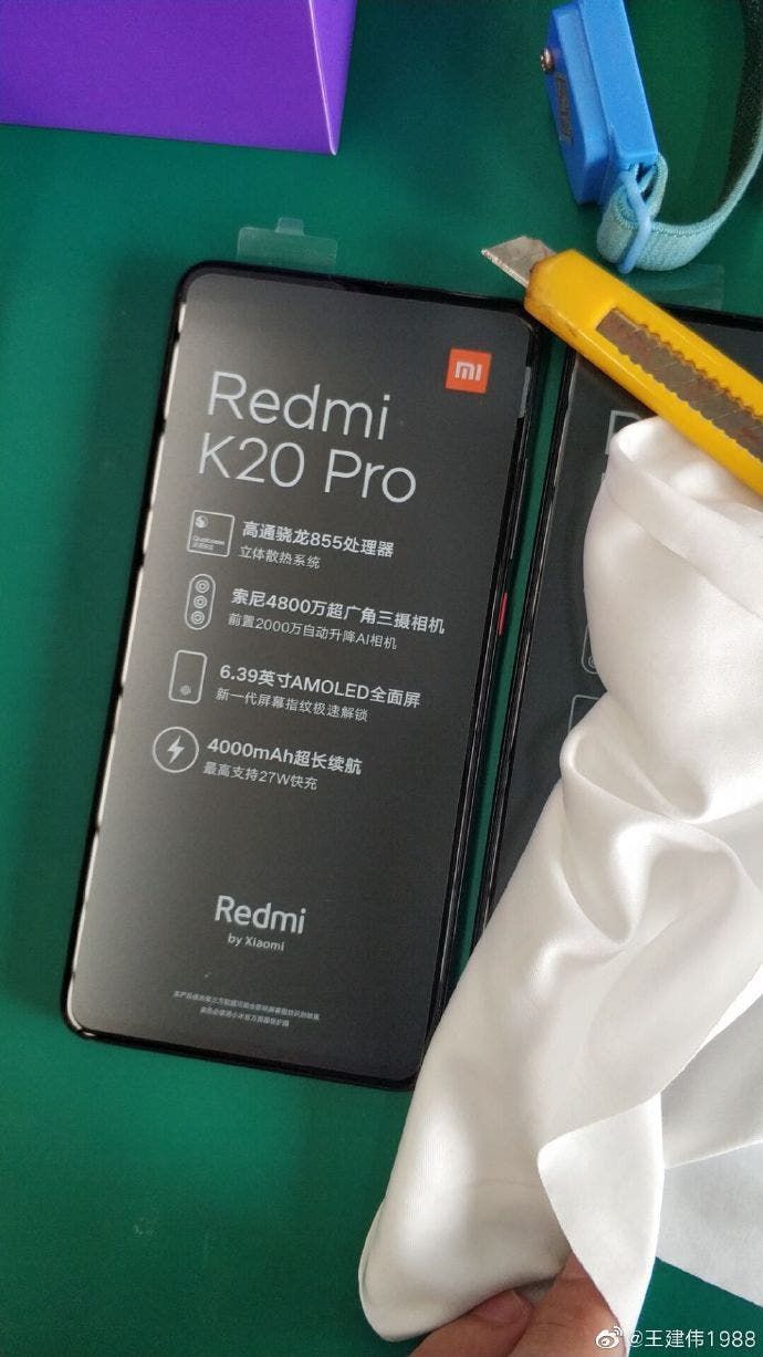 Redmi K20 Pro live image and retail box spotted ahead of launch