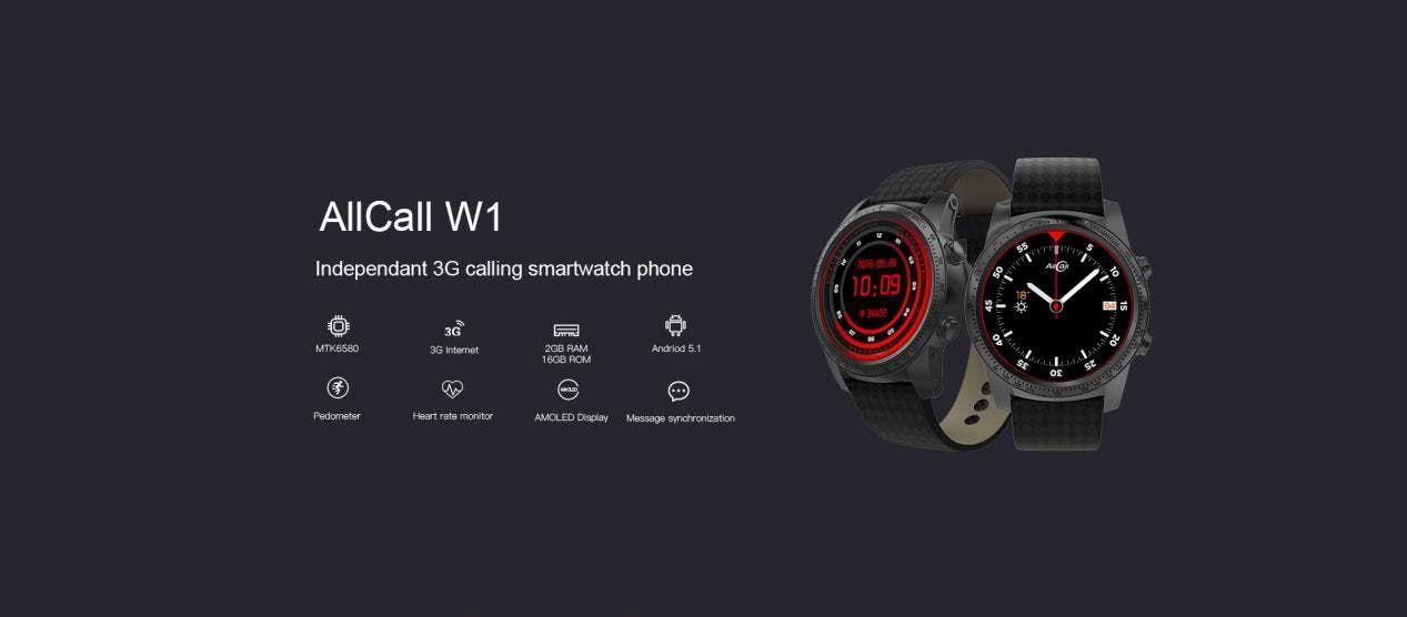 AllCall W1 Smartwatch Phone with 1.39" Samsung AMOLED Display Officially Launched