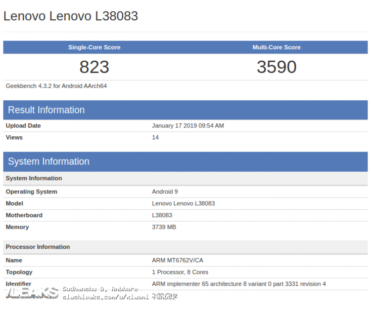 Lenovo device running on Helio P22 spotted on Geekbench
