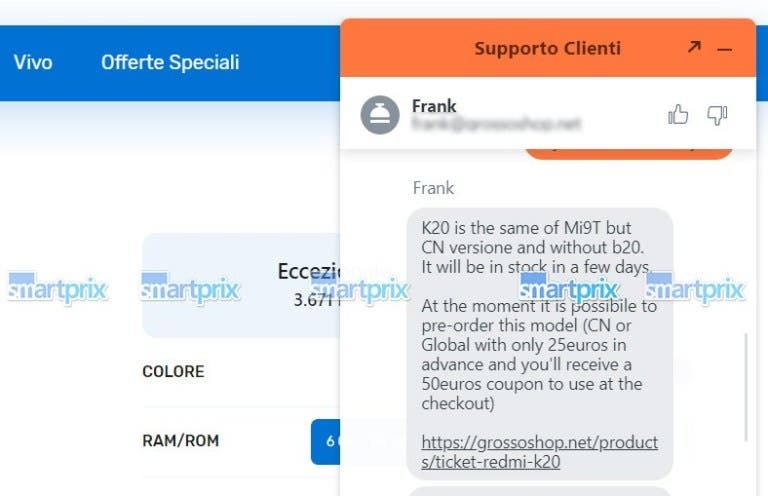 Xiaomi Mi 9T listed at €359.99 on e-commerce store
