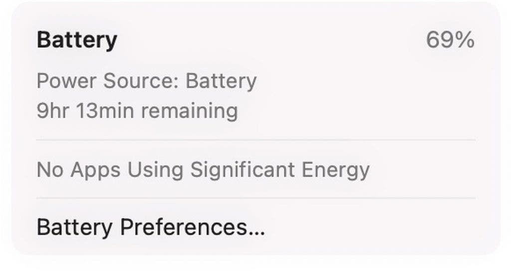 Apple macOS Big Sur cancels the "energy-saving" section