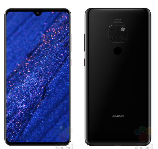 Official Huawei Mate 20 renders reveal water-drop notch, triple-camera setup