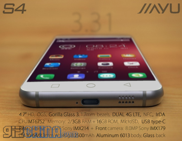 Purported 4.7-inch JiaYu S4 details revealed include 64bit chip, USB C and more