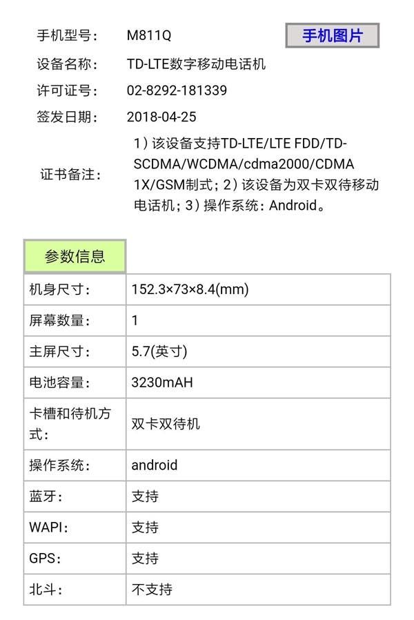 Meizu mblu M811Q Goes Through TENAA