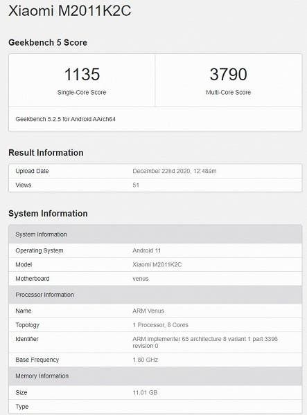Xiaomi Mi 11 has been spotted on Geekbench