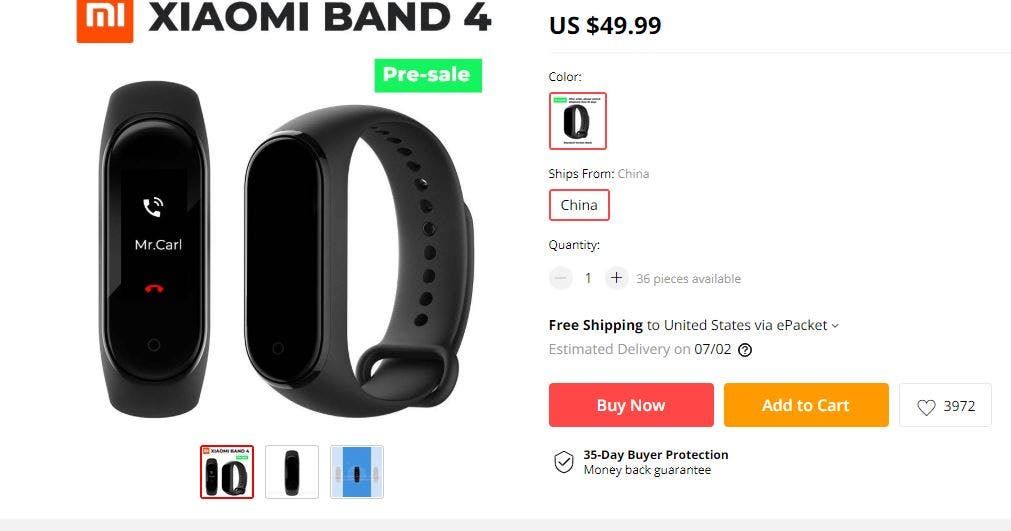 Xiaomi Mi Band 4 listed for pre-order ahead of June 11 launch