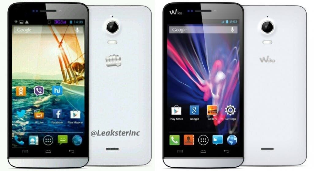 Leaked 4G Micromax smartphone next to the previously released Wiko Wax