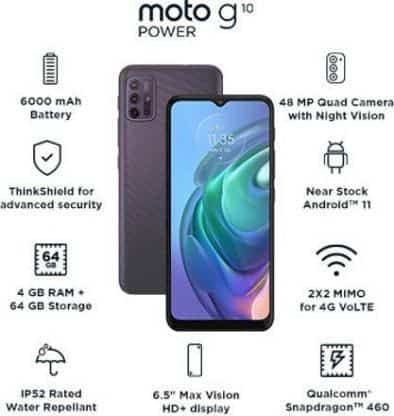 Moto G10 Power is launched with a 6000mAh battery and 20W charging