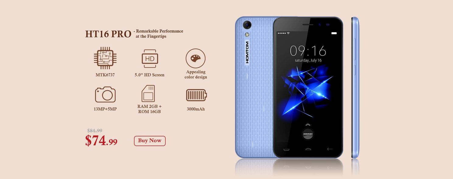 Check out the best deals on Homtom handsets over at Geekbuying