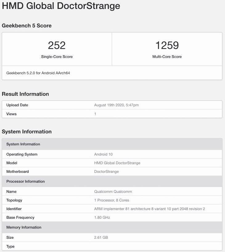 Nokia 3.4 Spotted on GeekBench with a Snapdragon 460