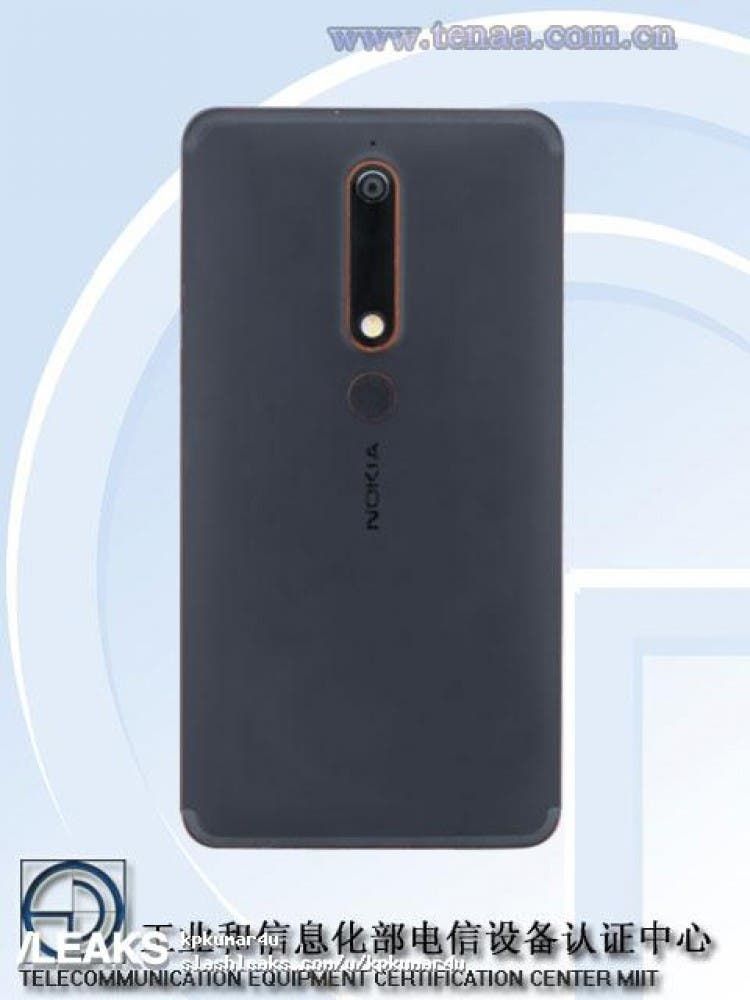 NOKIA 6 (2018) TA-1054 gets TENAA's approval