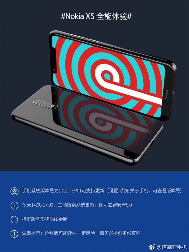 Nokia X5 gets Android 9.0 Pie update