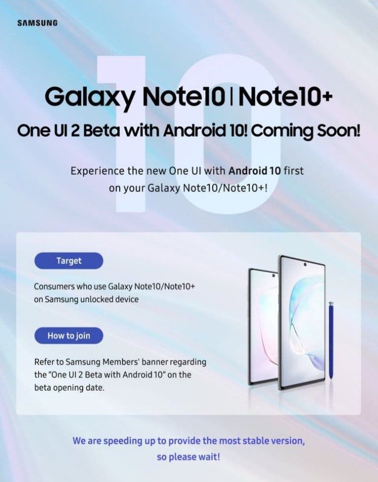 Android 10-based One UI 2.0 beta is coming for Galaxy Note 10 in the US and Germany