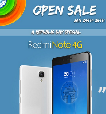 Redmi Note 4G on a no-strings-attached sale in India for 3 days starting January 24