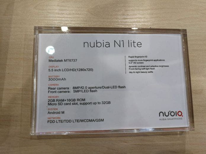 Entry-Level Nubia N1 Lite At MWC