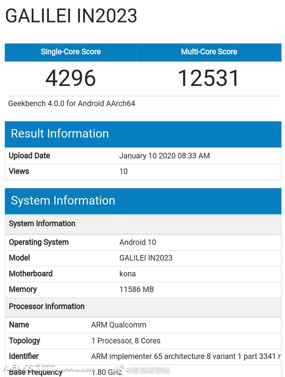 OnePlus 8 Pro appears on Geekbench