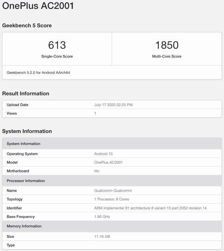 OnePlus Nord Indian variant appears on GeekBench ahead of the launch