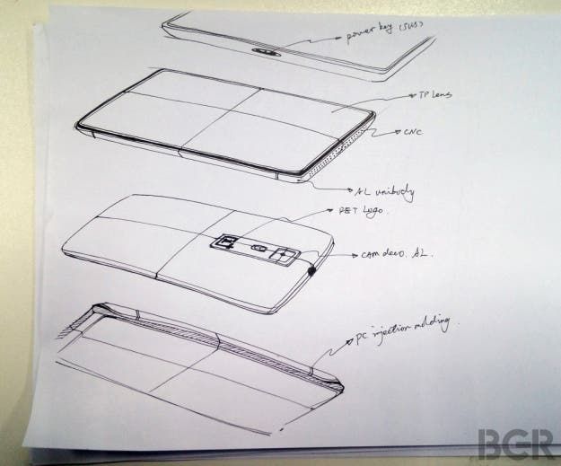 OnePlus One sketch leaked, gives away design details