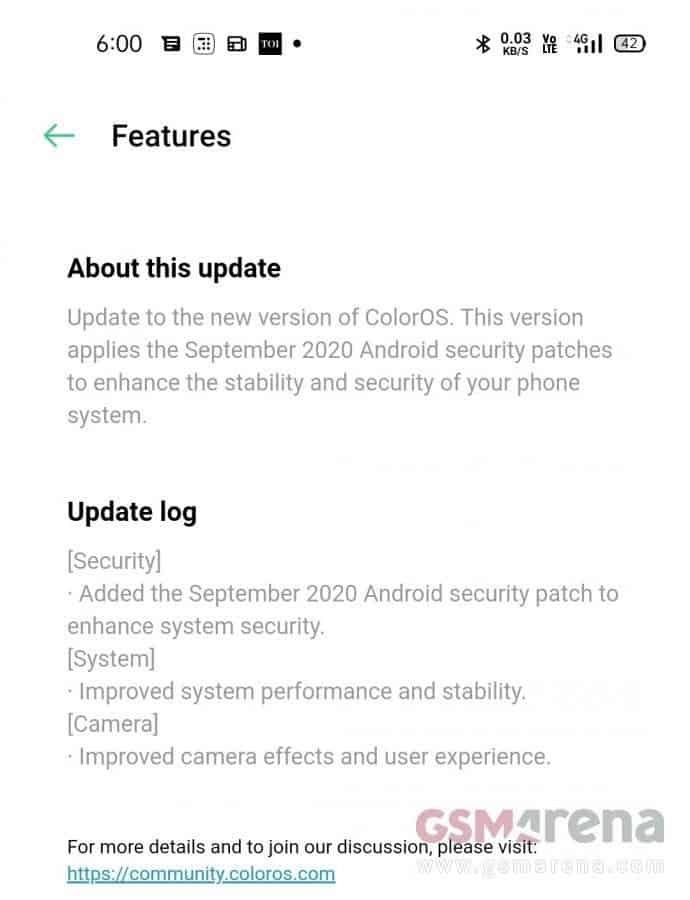 Oppo Reno4 Pro update brings camera improvements and September security patch