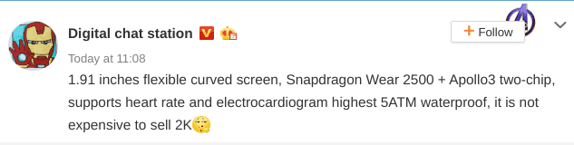 Interesting OPPO Watch Specifications leak online