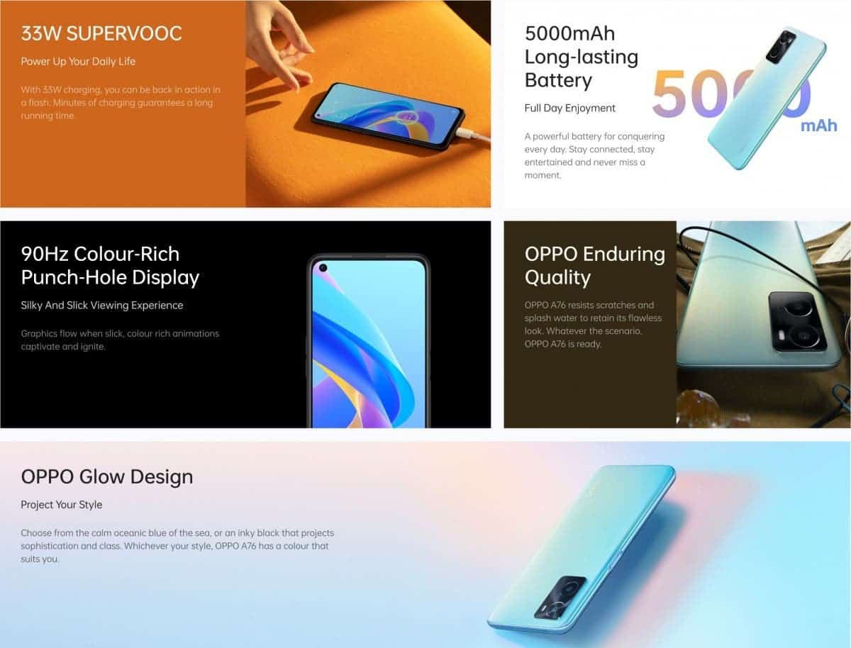 Oppo A76 budget smartphone announced