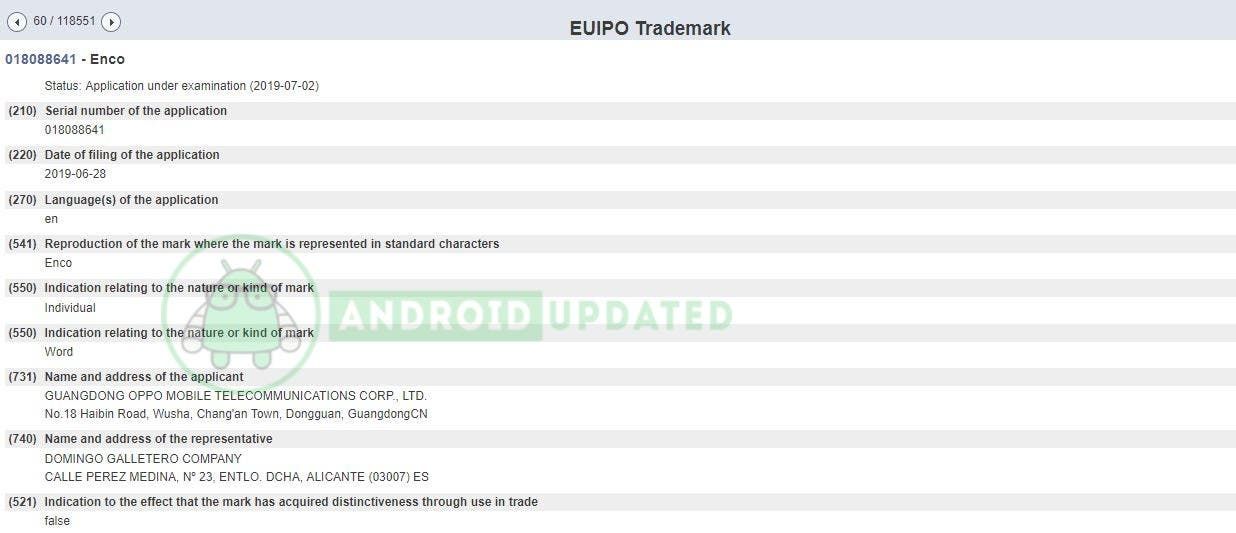 OPPO trademarks “Enco”, perhaps for a new Phone series