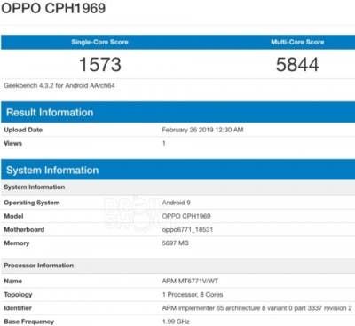OPPO F11 Pro with 6GB RAM, Helio P70 surfaces on Geekbench