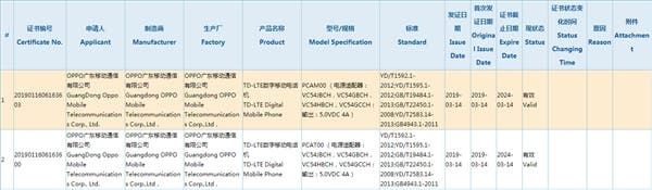 Two Oppo smartphones with 20W fast charge get 3C certification: Oppo Reno?