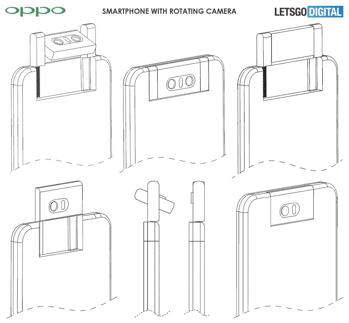 OPPO's latest patent envisage a phone with rotating camera mechanism