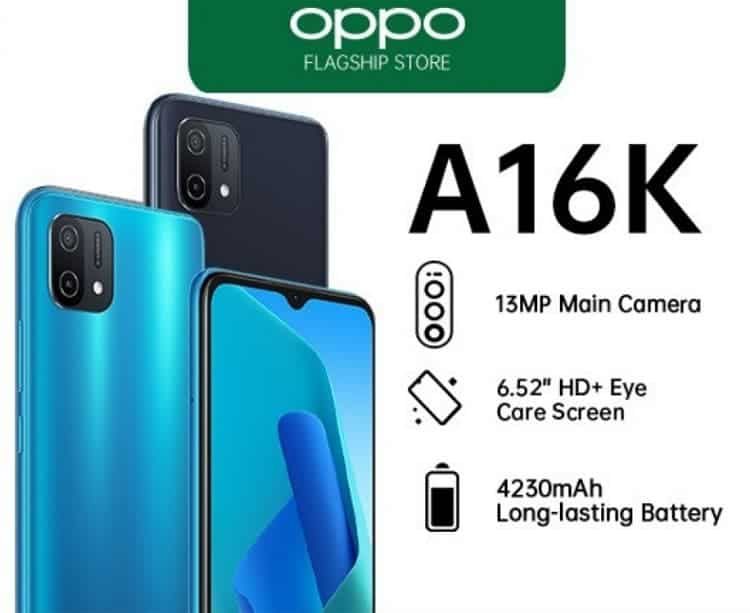 Oppo A16K smartphone launched with HD+ display and Helio G35 SoC
