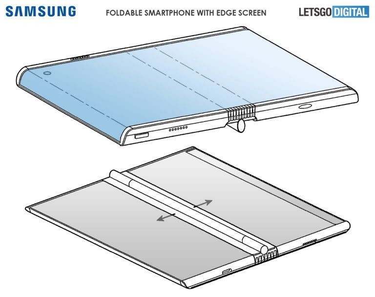 Samsung patents a foldable smartphone with curved edges