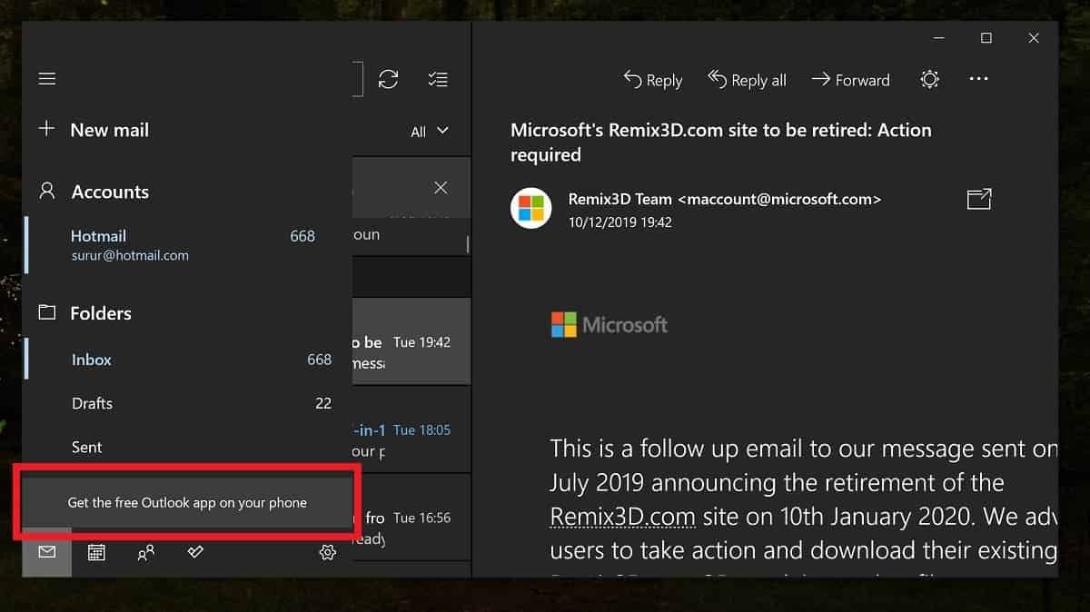 Windows 10 shows ads you can't remove in some apps