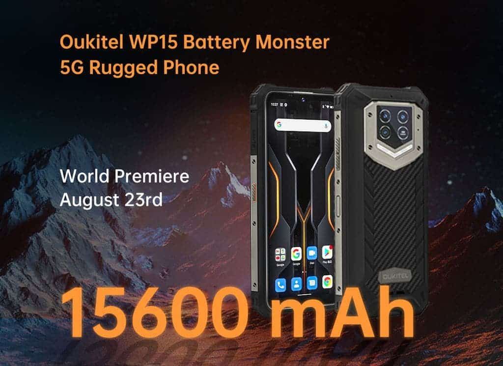 Monster battery rugged Oukitel WP15 5G launches today