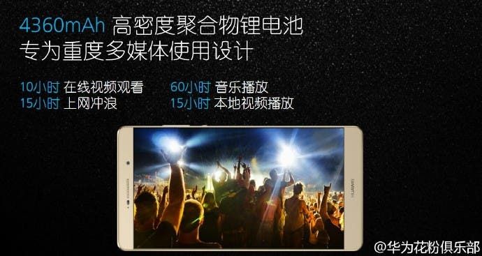 Huawei also announce the large screen Huawei P8 Max with 4360mAh battery