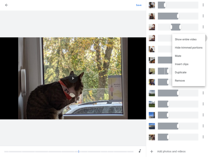 Google Photos web interface gets a basic video editing tool